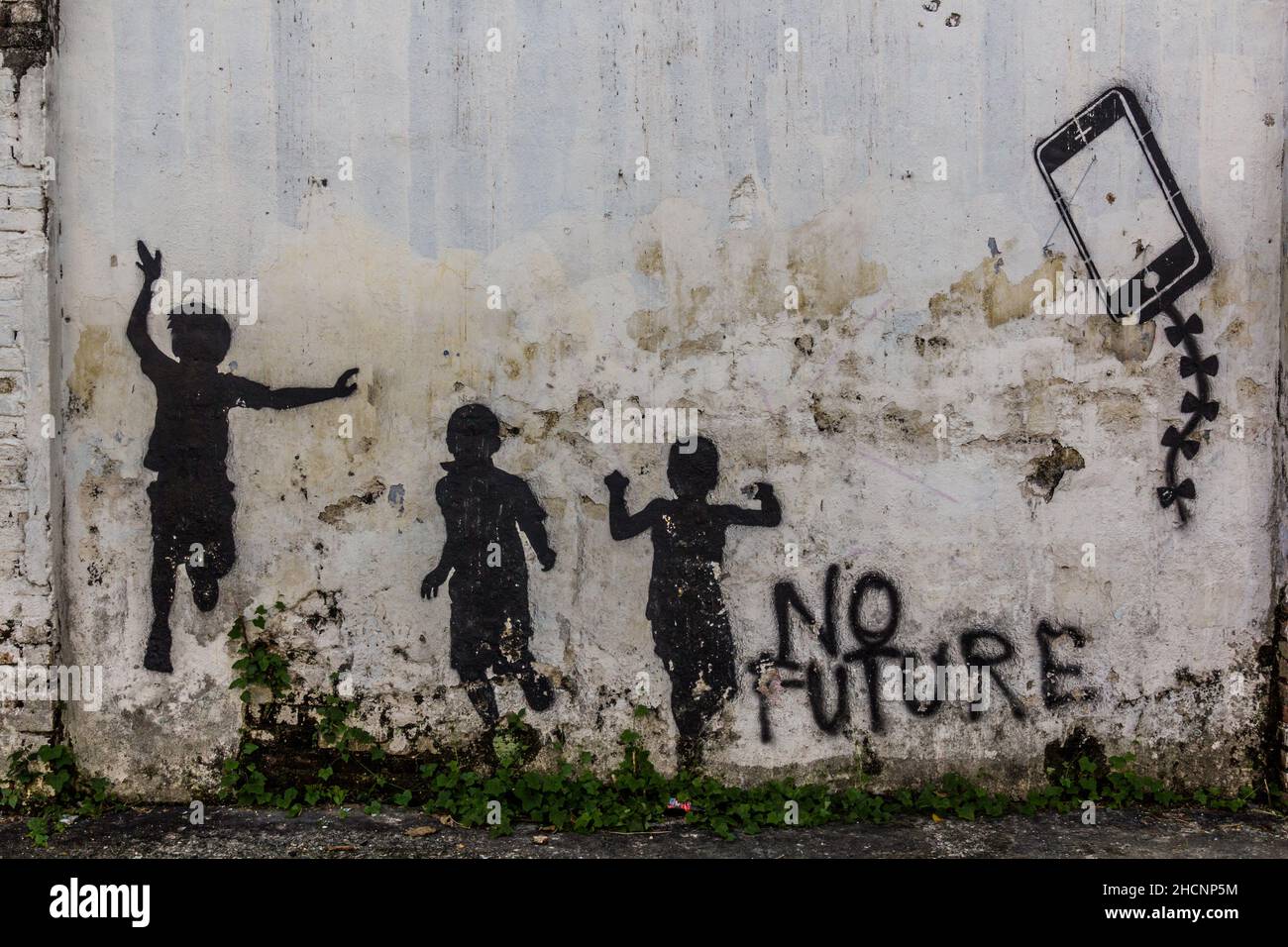 IPOH, MALAYASIA - MARCH 25, 2018: No future street art in Ipoh, Malaysia. Stock Photo