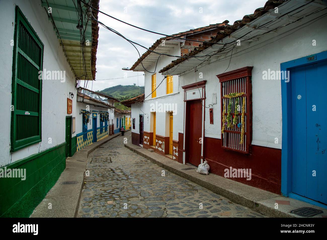 Concepción, Antioquia - Colombia - December 27, 2021. Magical town of cobbled streets and quiet life Stock Photo