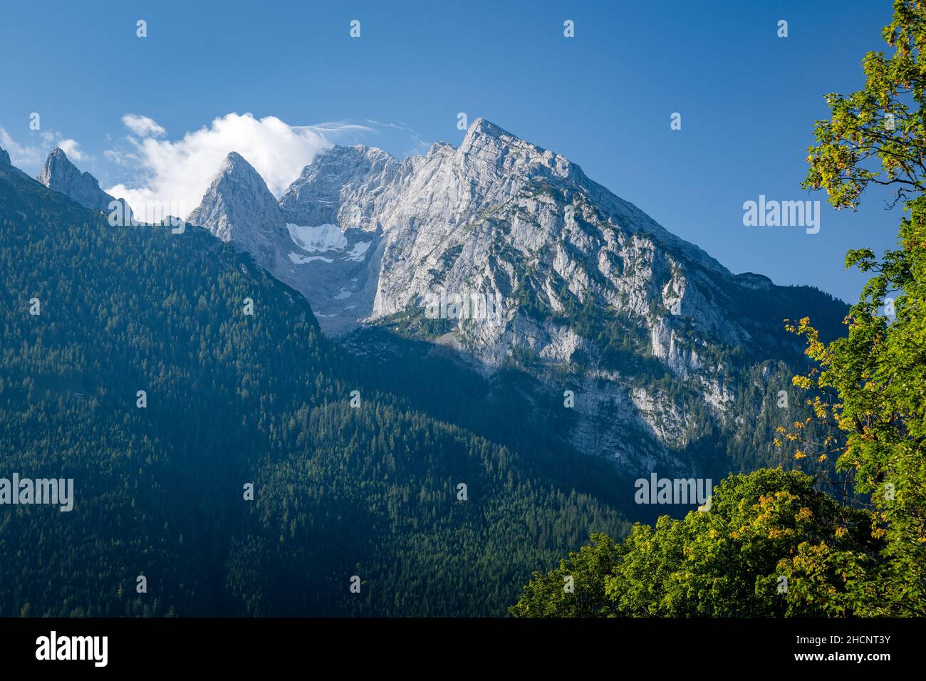 Impressive Hochkalter mountain range in summer, Bavaria, Germany Stock Photo