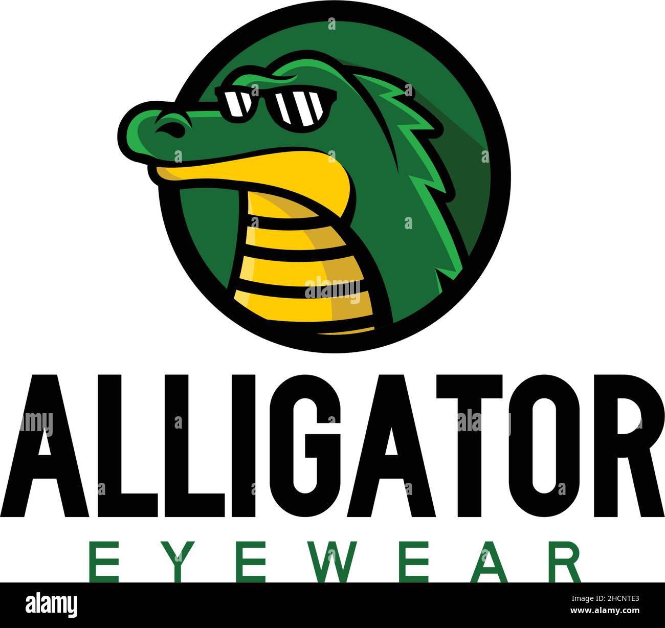 Modern colorful ALLIGATOR crocodile logo design Stock Vector