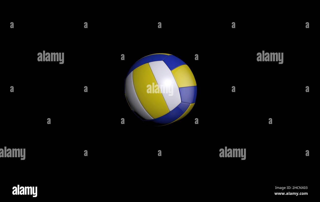 Volleyball Ball. Dark blue, yellow Volleyball ball. Leather volleyball