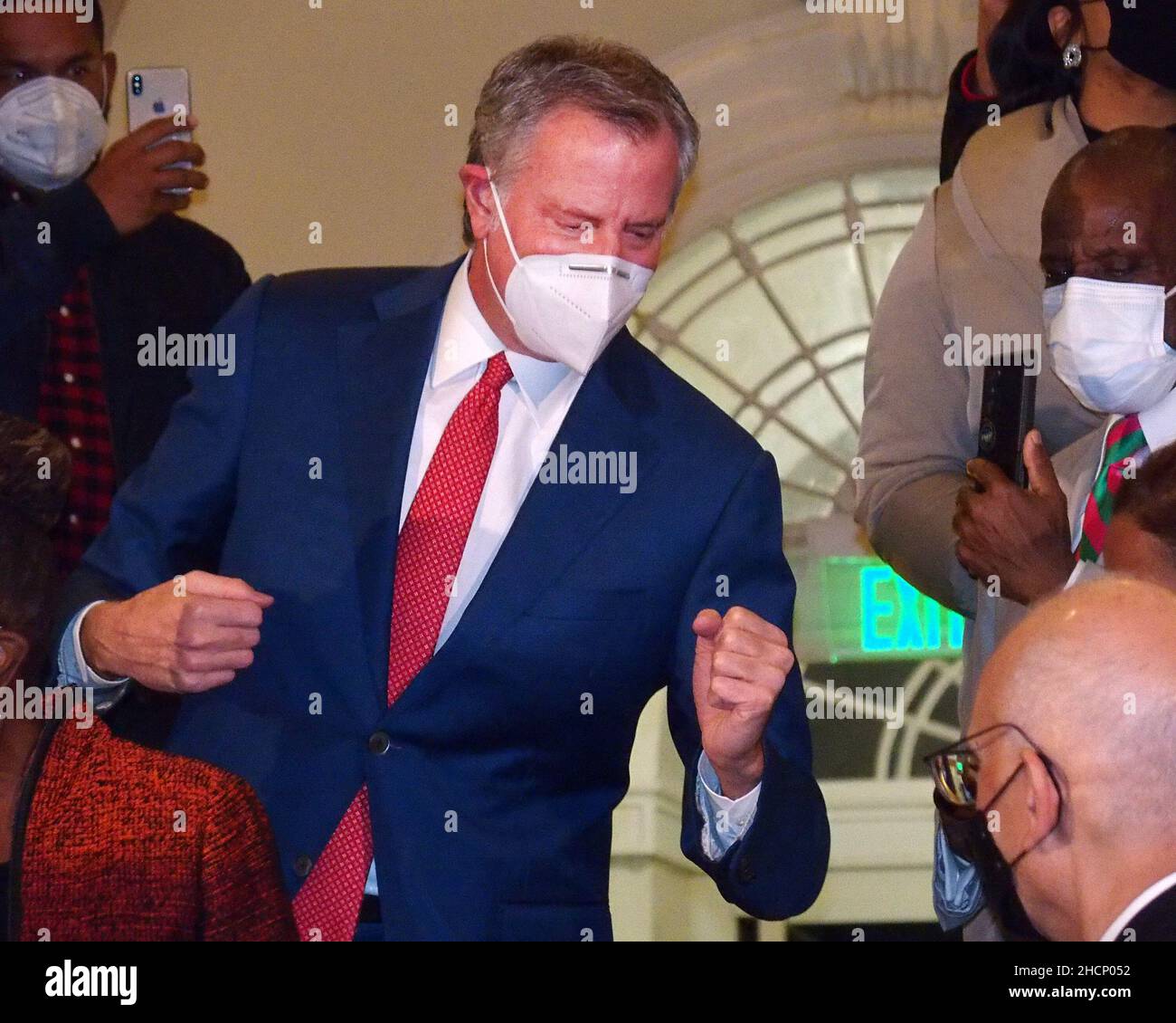 New York, New York, USA. 31st Dec, 2021. Bill de Blasio' thanks his staff on his final day as Mayor, New York, USA - 30 Dec 2021. (Credit Image: © Debra L. Rothenberg/ZUMA Press Wire) Stock Photo