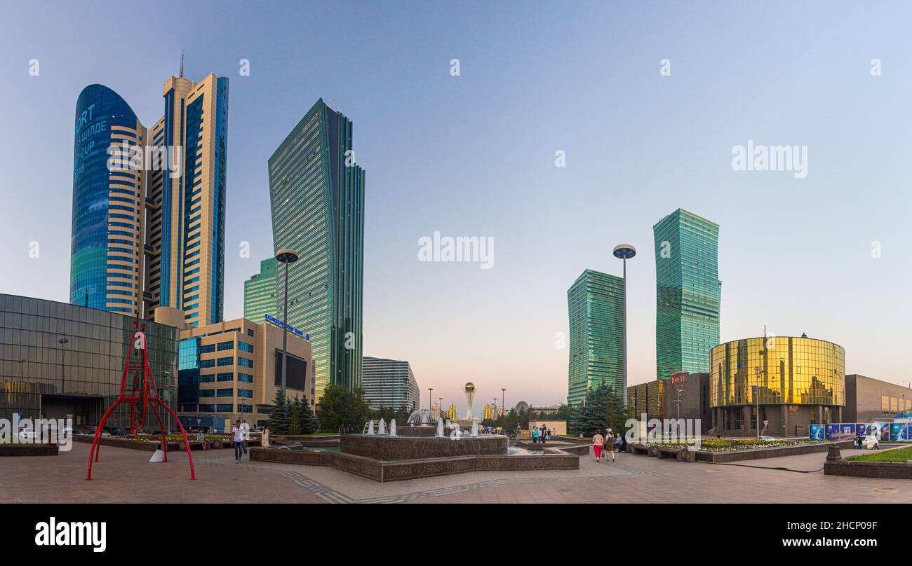 ASTANA, KAZAKHSTAN - JULY 8, 2018: Skyline of Astana now Nur-Sultan , capital of Kazakhstan Stock Photo