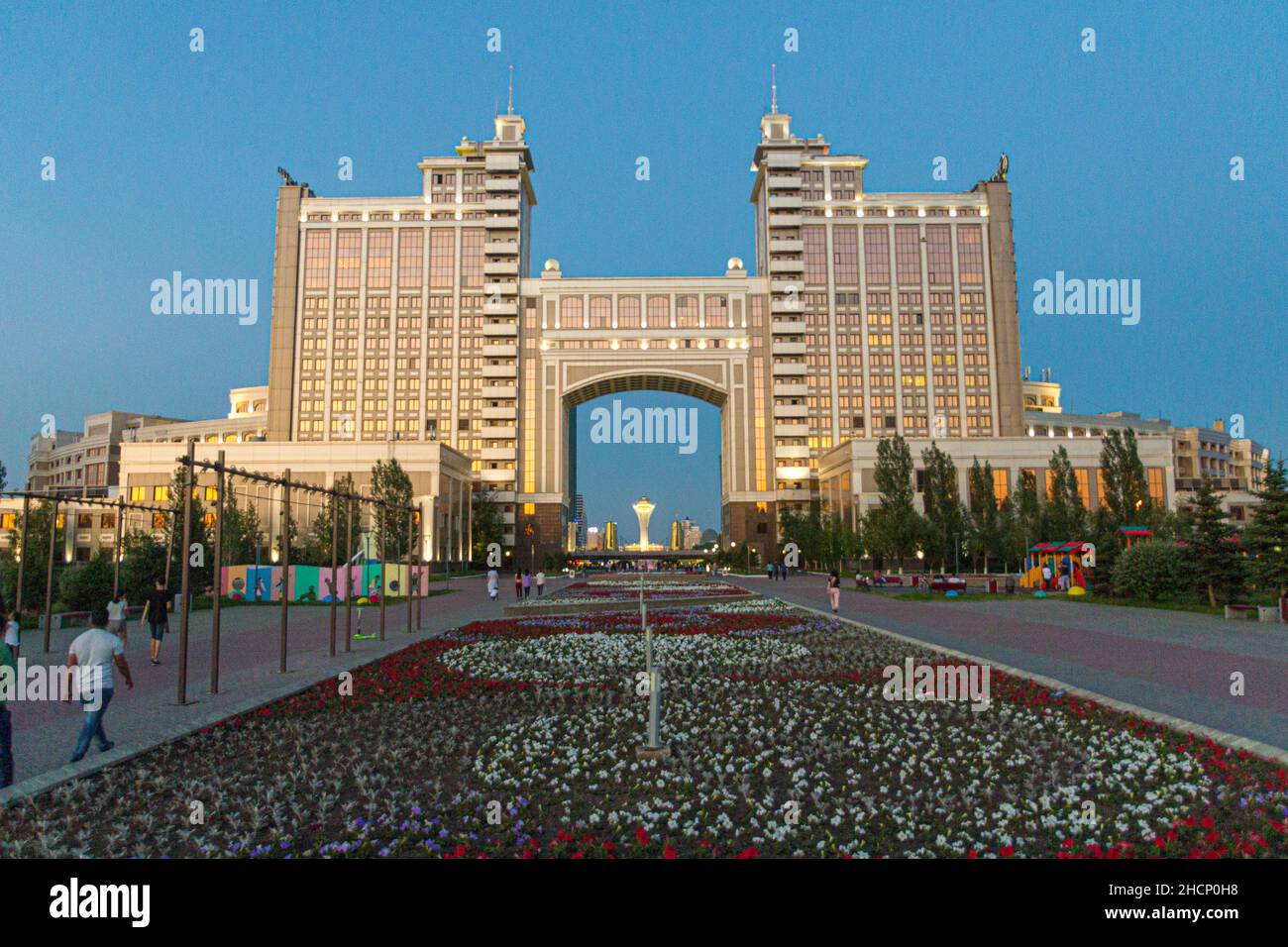 ASTANA, KAZAKHSTAN - JULY 8, 2018: Modern buildings in Astana now Nur-Sultan , capital of Kazakhstan. Stock Photo