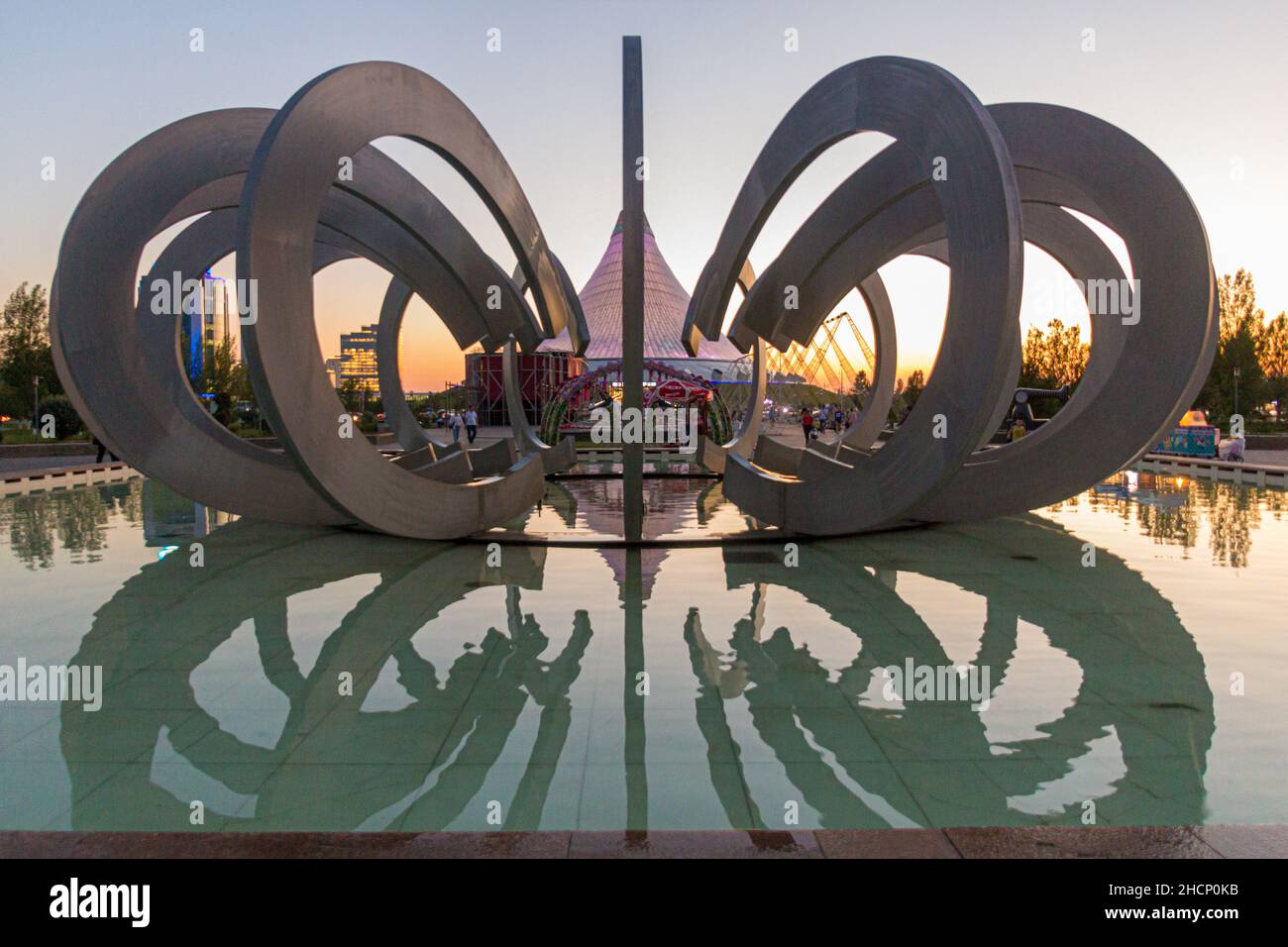 ASTANA, KAZAKHSTAN - JULY 8, 2018: Sculpture in the Lovers Park in Astana now Nur-Sultan , capital of Kazakhstan. Stock Photo