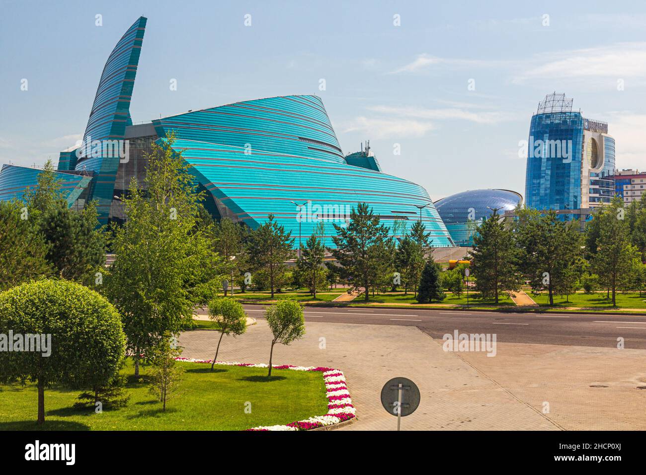 ASTANA, KAZAKHSTAN - JULY 9, 2018: Kazakhstan Central Concert Hall in Astana now Nur-Sultan , capital of Kazakhstan. Stock Photo