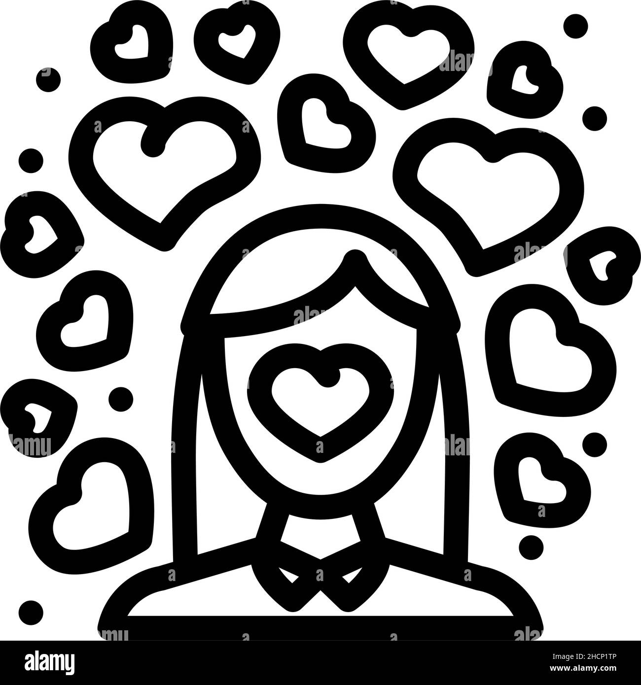 loving-kindness meditation line icon vector illustration Stock Vector ...