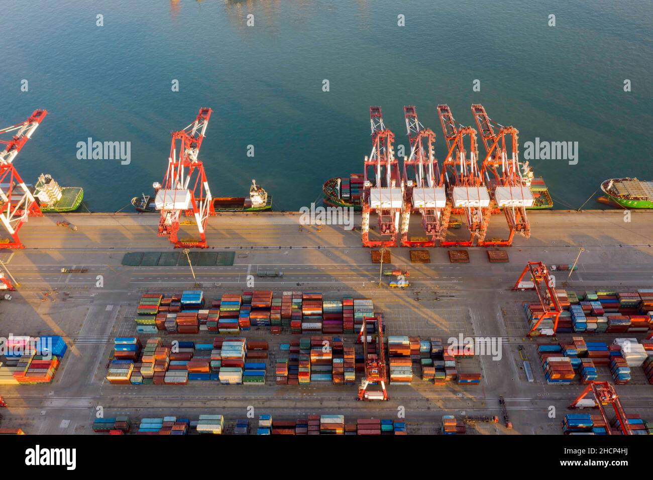 QINGDAO,CHINA - DECEMBER 31, 2021 - An aerial photo taken on Dec. 31 ...