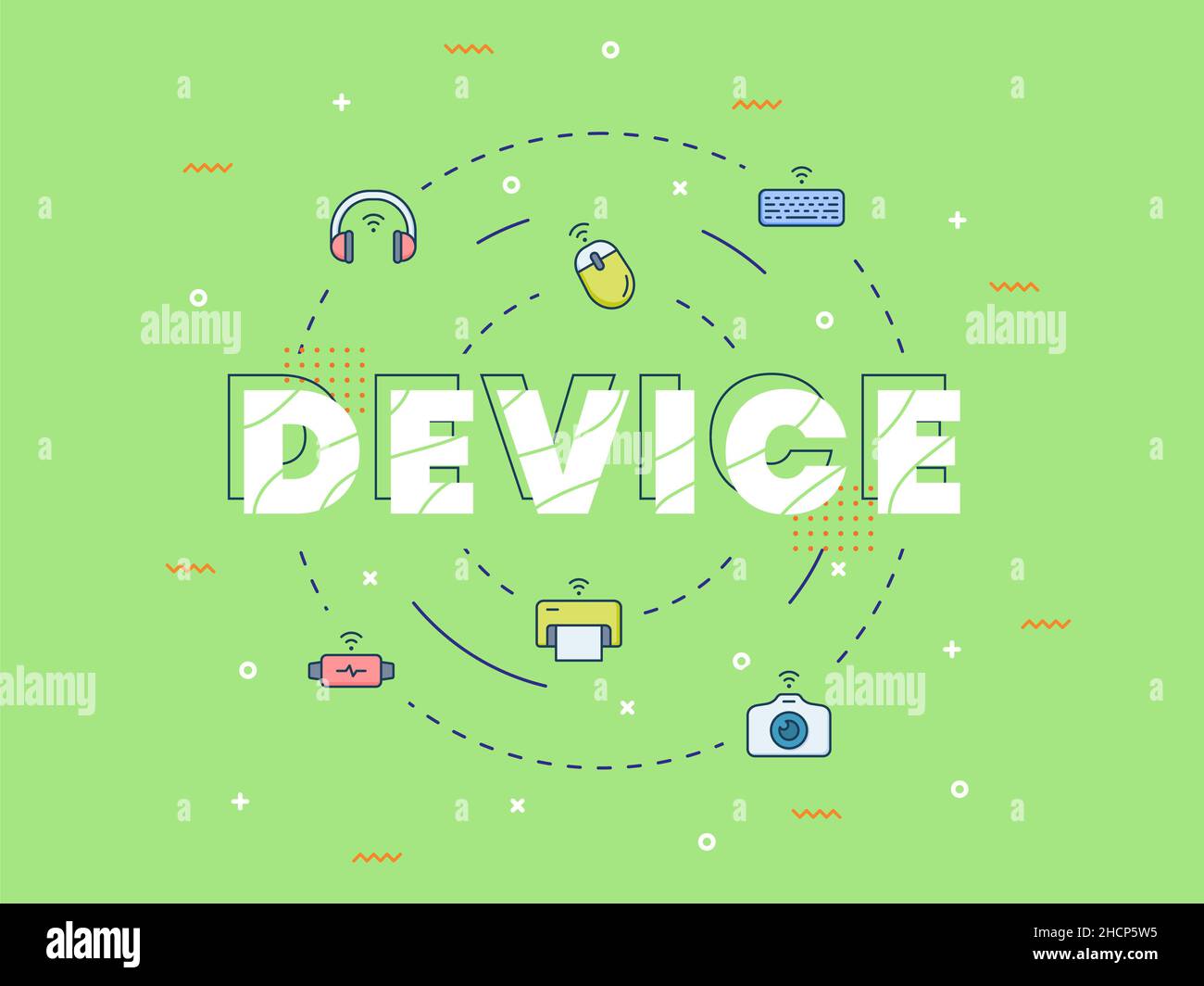 device iot internet of things concept with big text on center and icon ...