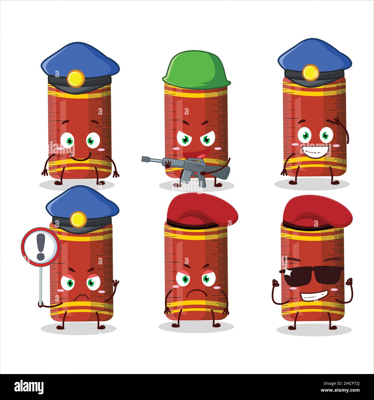 A dedicated Police officer of red ruler mascot design style. Vector ...