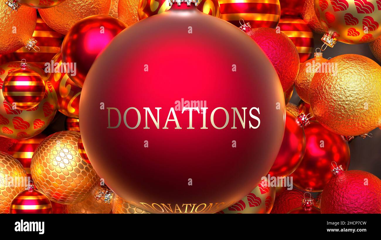 Christmas Donations dozens of golden rich and red Holiday ornaments