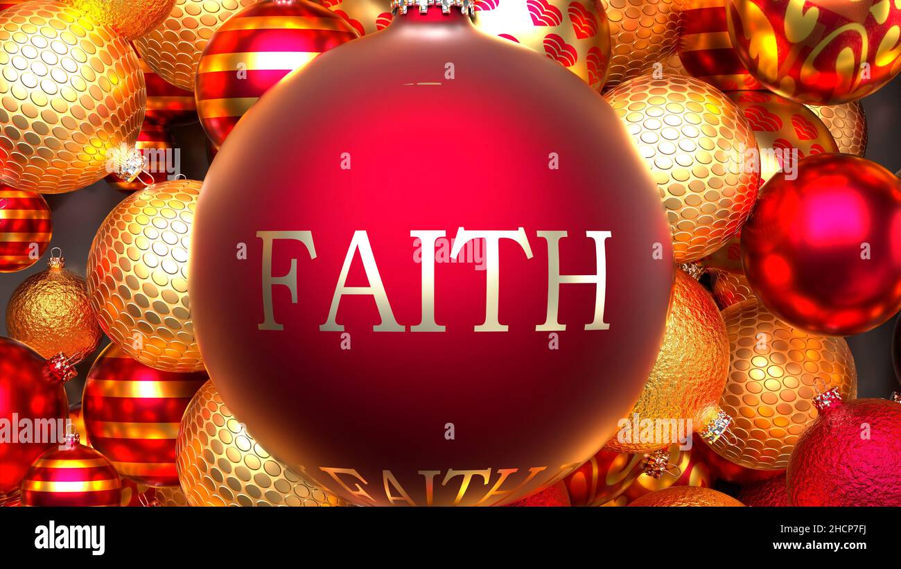 Christmas Faith dozens of golden rich and red Holiday ornaments with