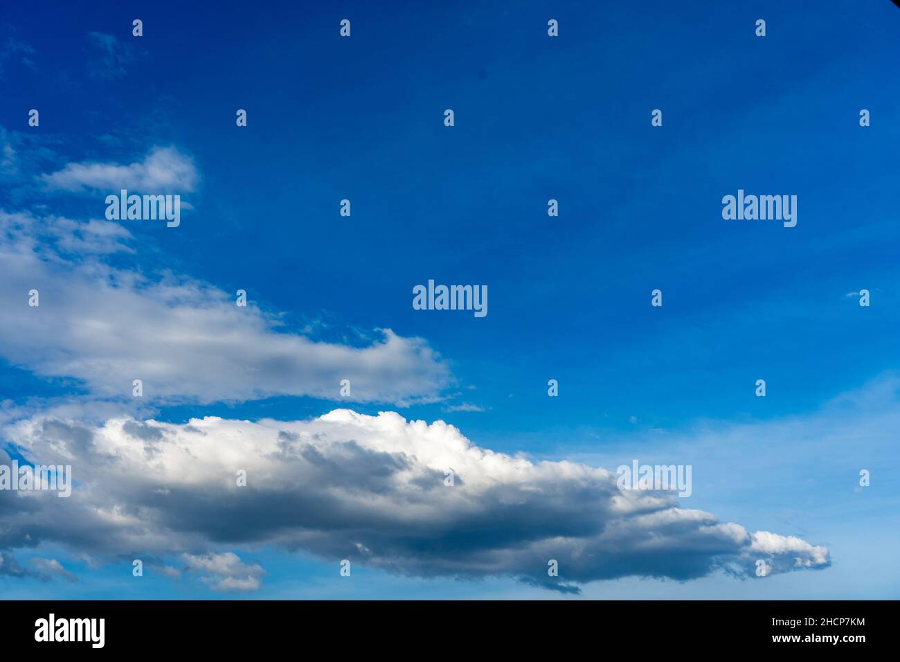 Natural white cloud floating on the blue sky Stock Photo