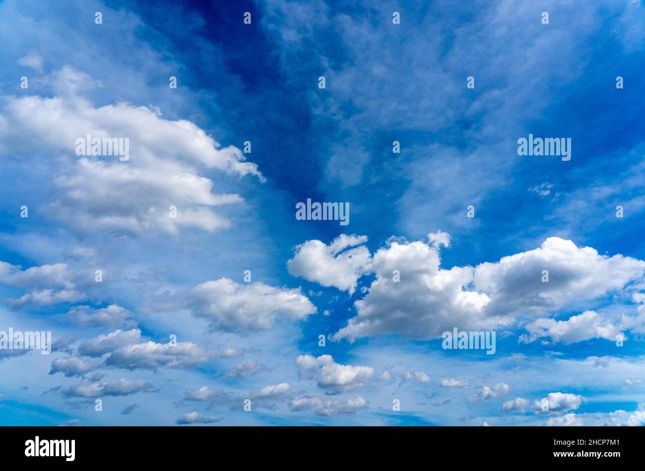 Natural daylight and white clouds floating on blue sky Stock Photo