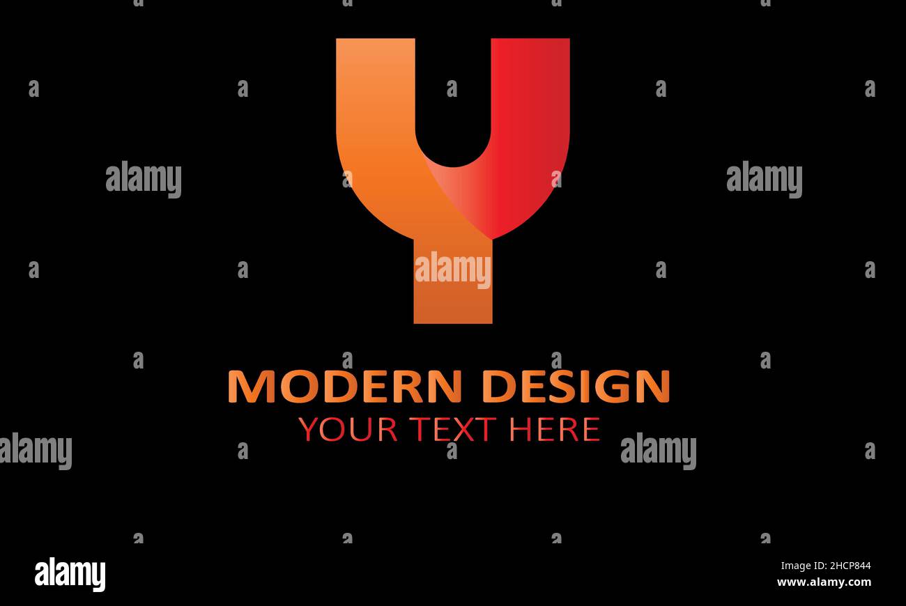 Alphabet y modern shape abstract monogram vector logo template Stock Vector