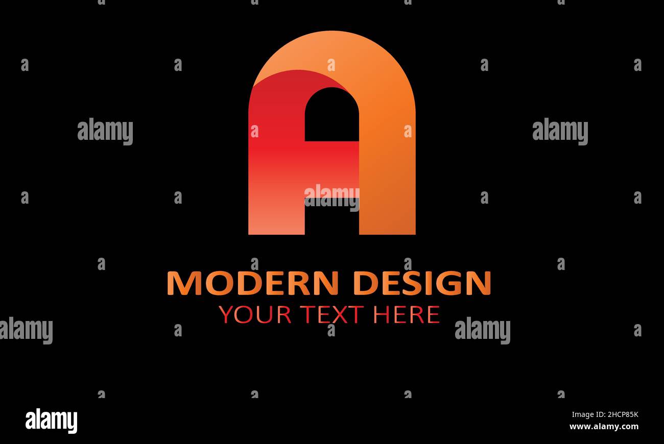 Alphabet a modern shape abstract monogram vector logo template Stock ...
