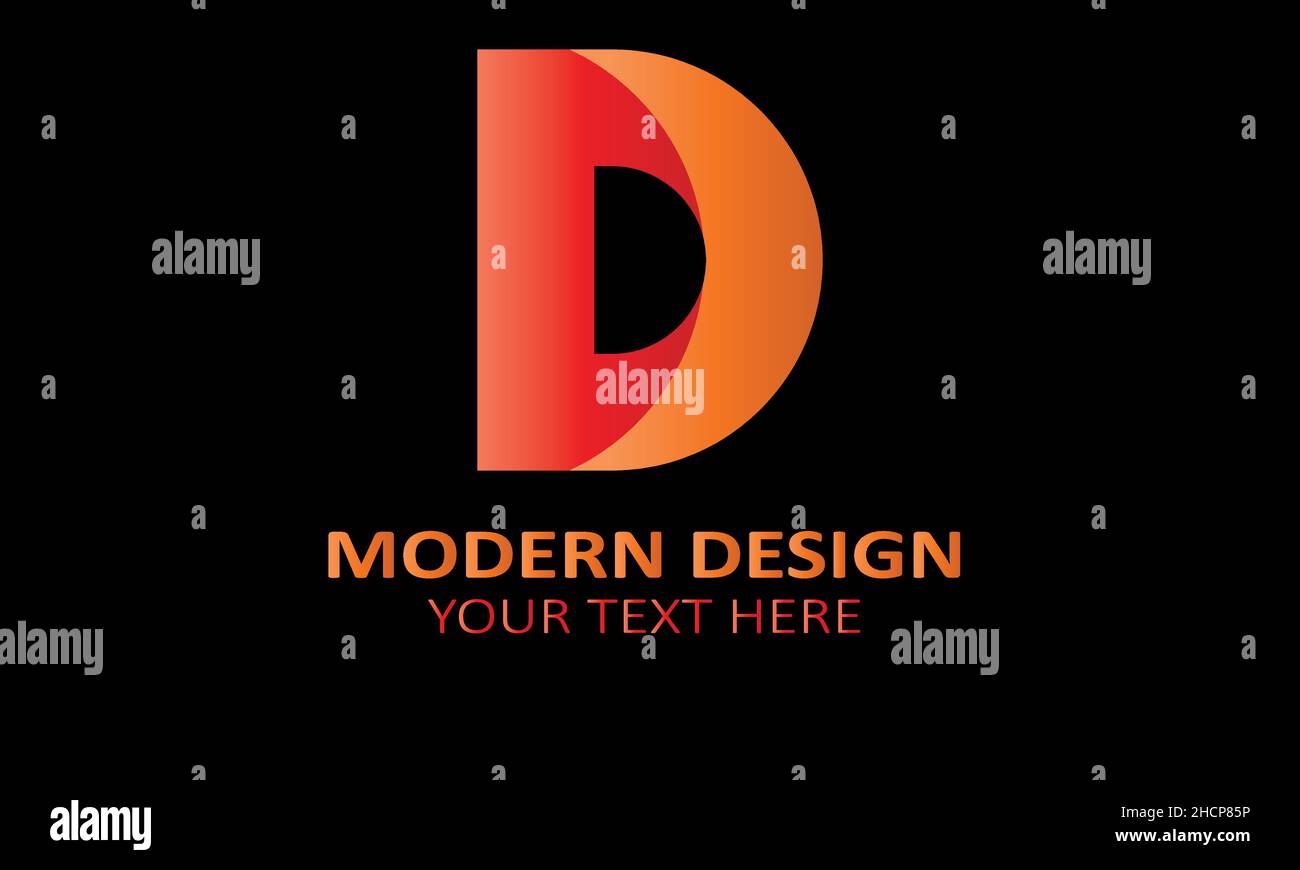 Alphabet d modern shape abstract monogram vector logo template Stock Vector