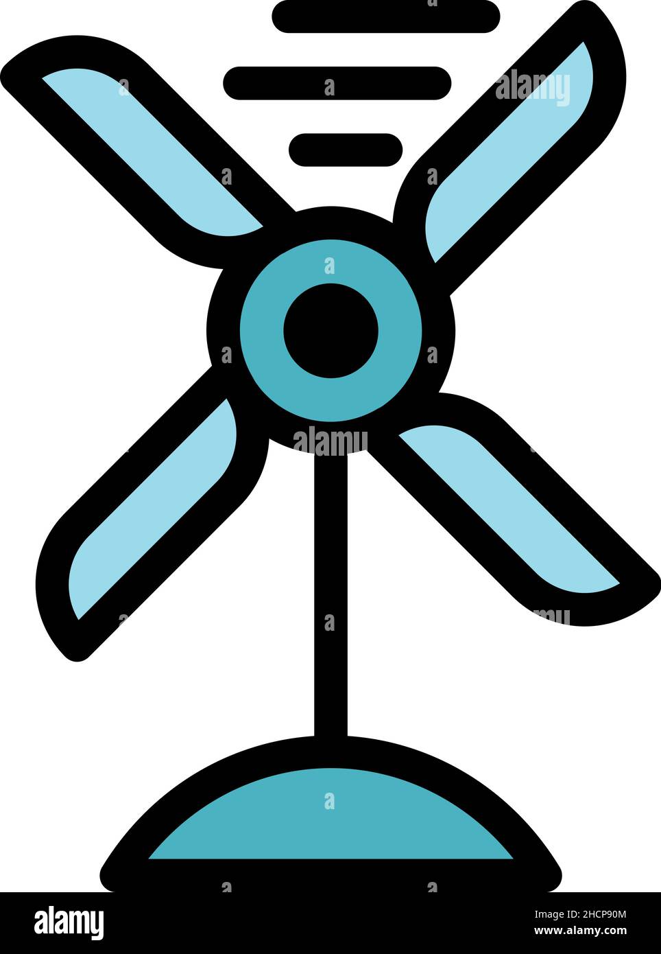 Wind energy icon. Outline wind energy vector icon color flat isolated ...