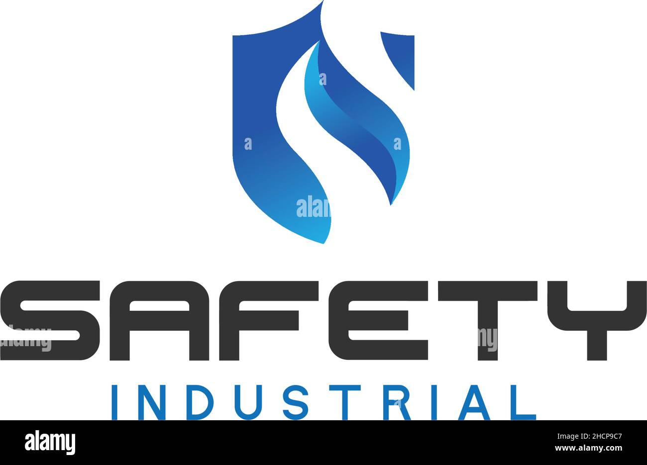Modern SAFETY INDUSTRIAL protection logo design Stock Vector