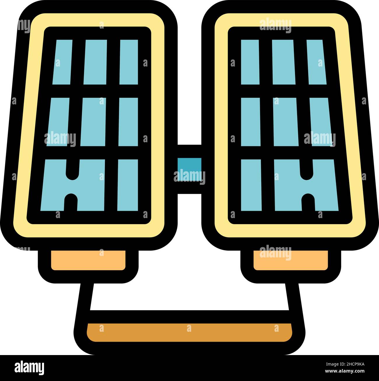 Solar panel icon. Outline solar panel vector icon color flat isolated ...