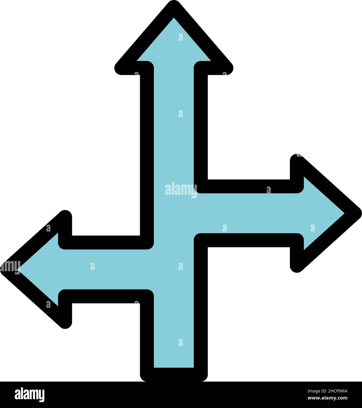 Arrows direction icon. Outline arrows direction vector icon color flat isolated Stock Vector