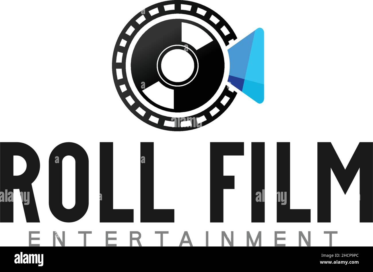 Modern design ROLL FILM movie show logo design Stock Vector
