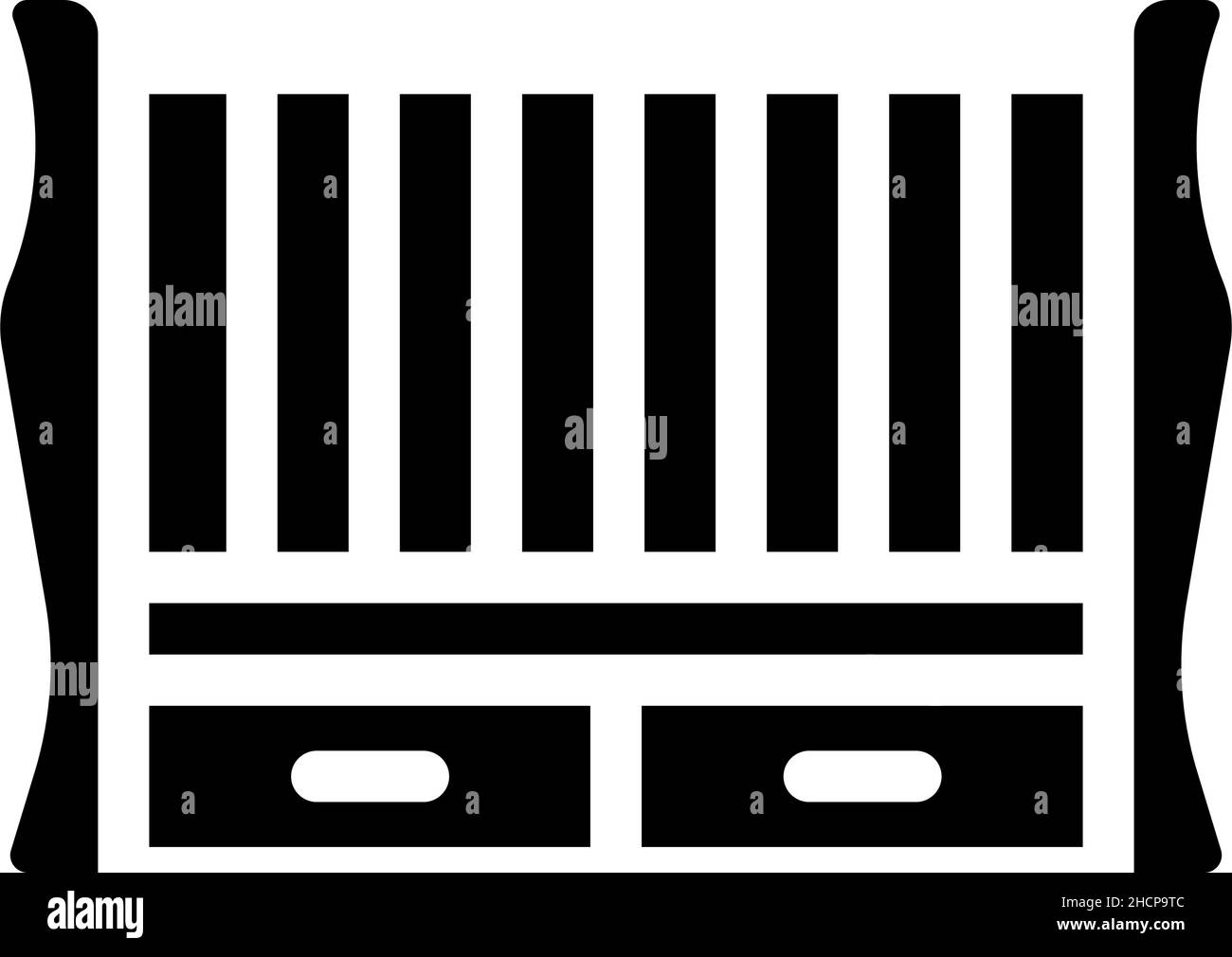 crib bed for little child glyph icon vector illustration Stock Vector ...