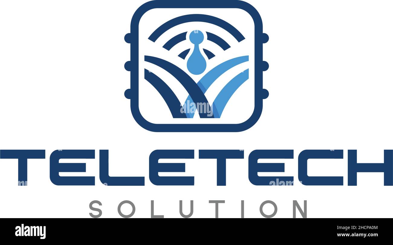 Modern simple TELETECH SOLUTION share logo design Stock Vector