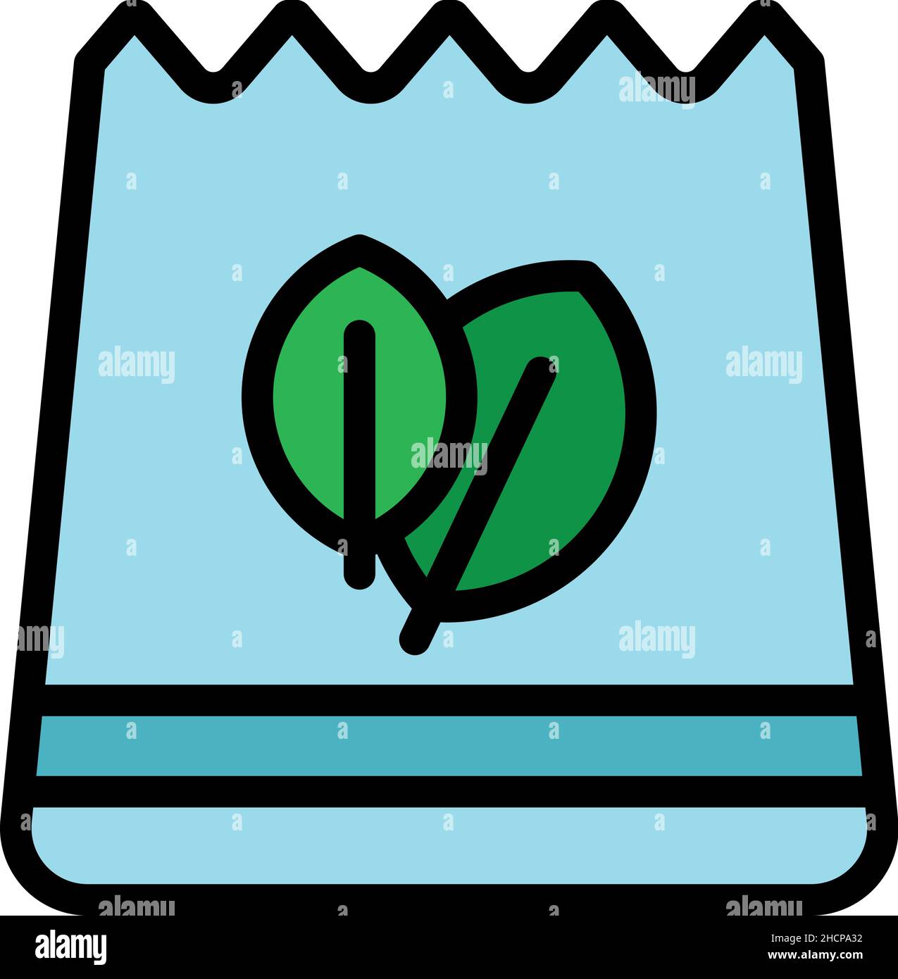 Biodegradable pack icon. Outline biodegradable pack vector icon color flat isolated Stock Vector