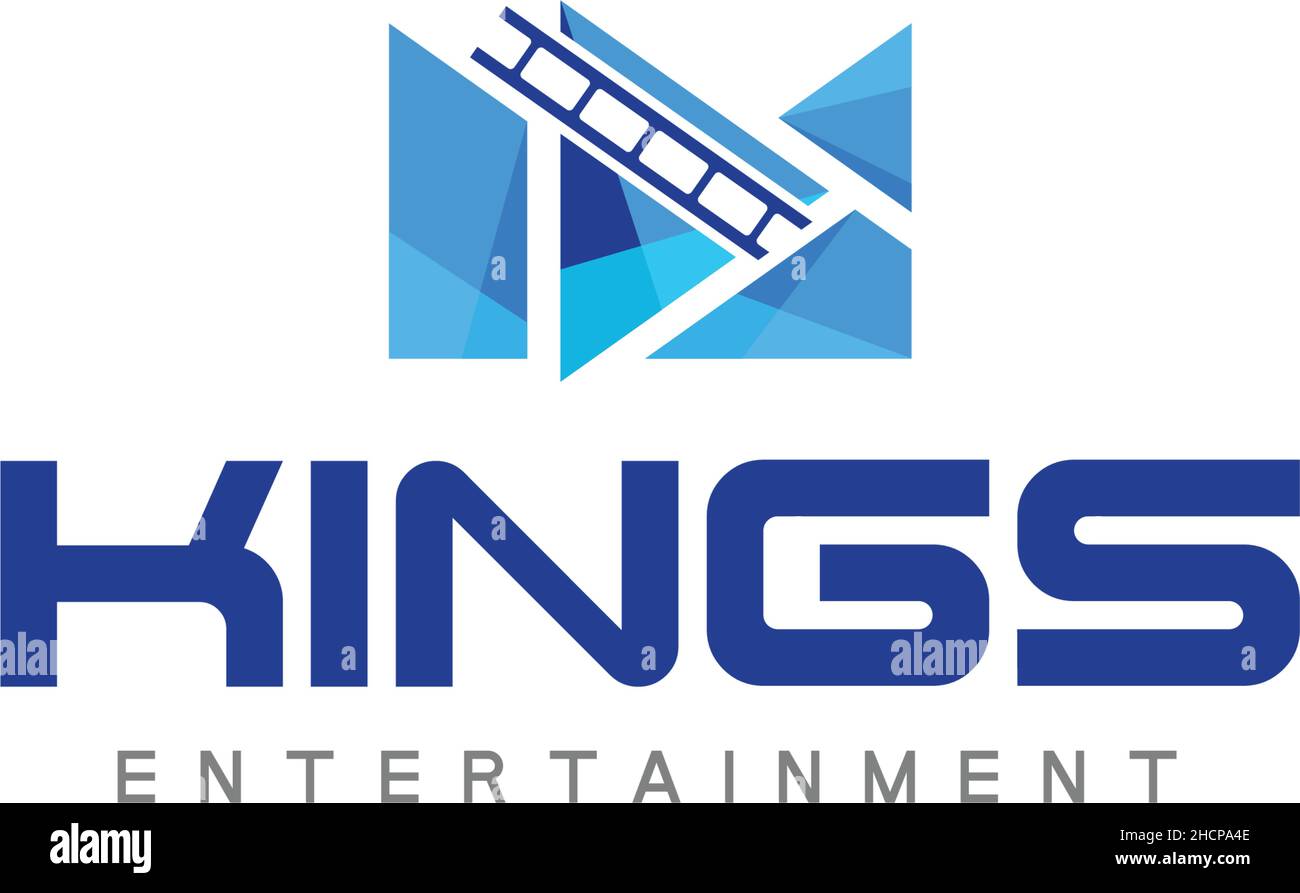 Modern colorful KINGS entertainment logo design Stock Vector