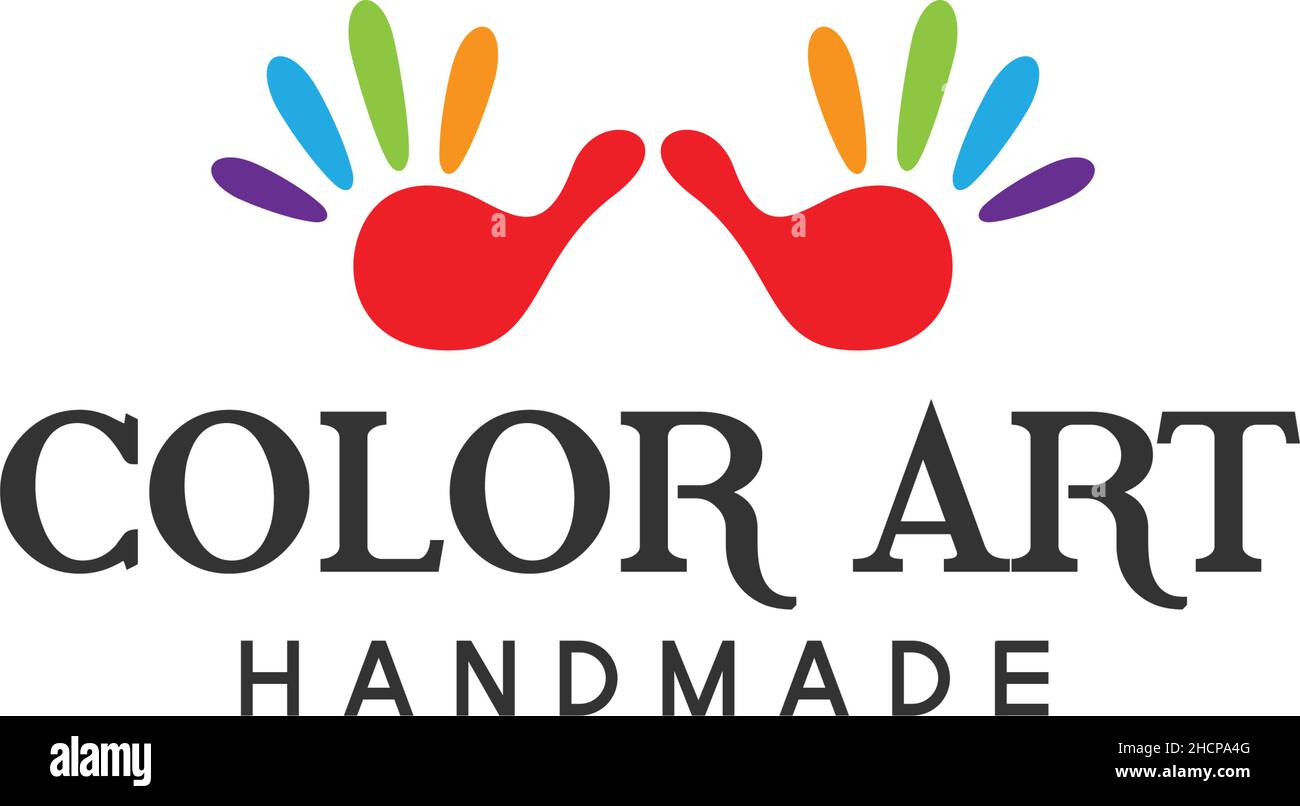 Modern colorful COLOR ART HANDMADE arm logo design Stock Vector Image