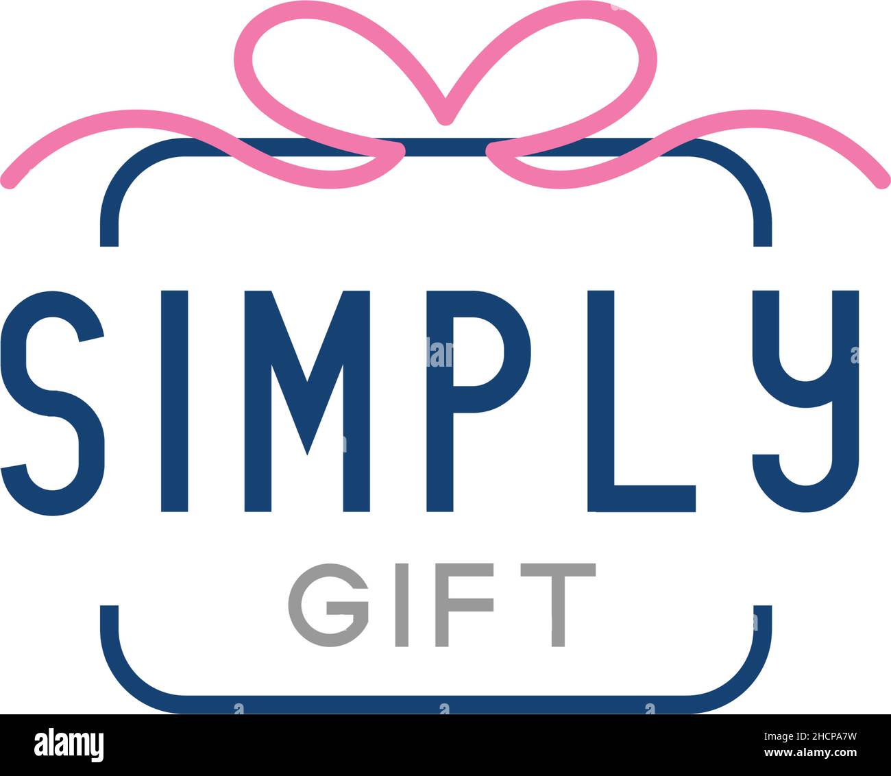 Flat letter mark SIMPLY GIFT surprise logo design Stock Vector