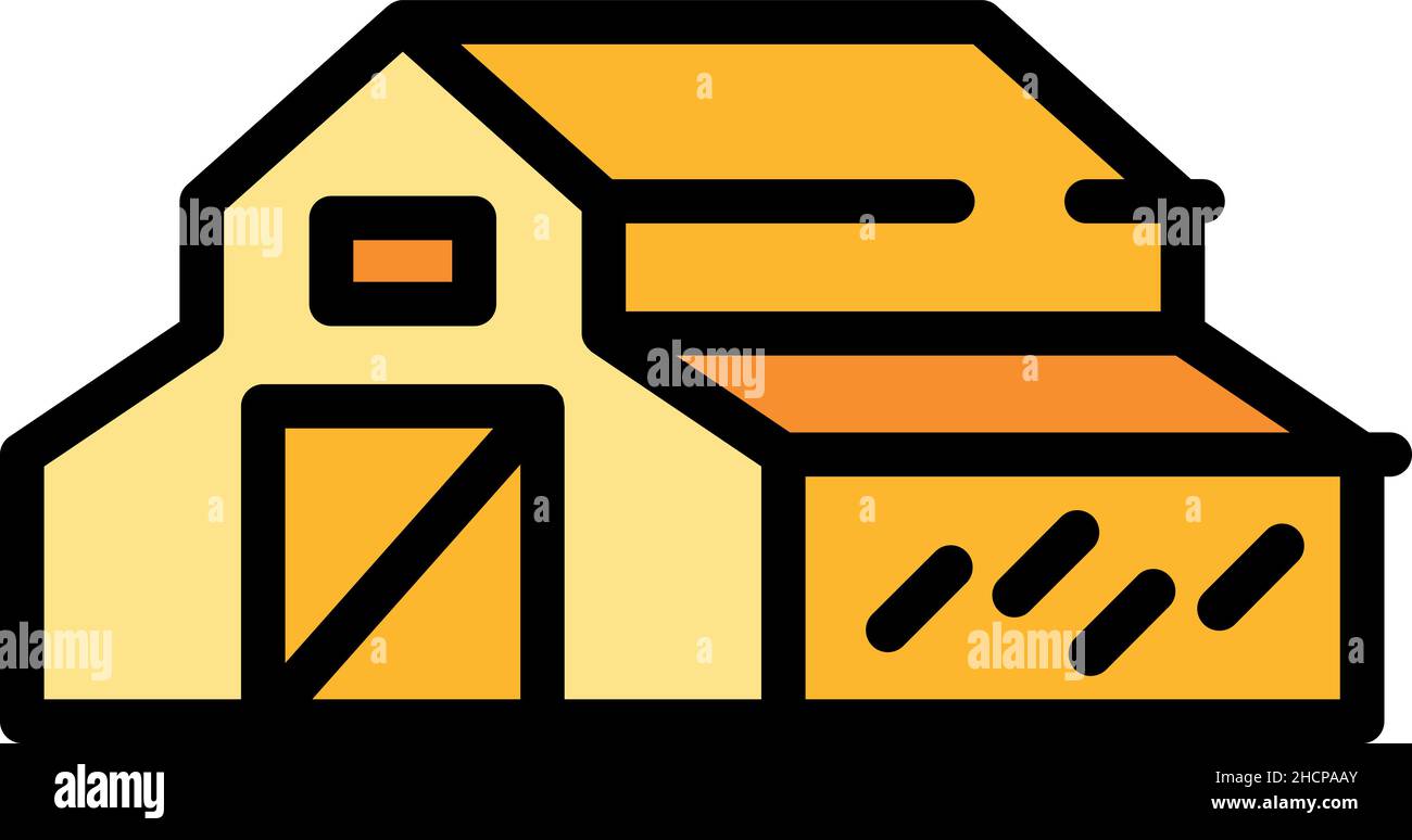 Barn icon. Outline barn vector icon color flat isolated Stock Vector ...