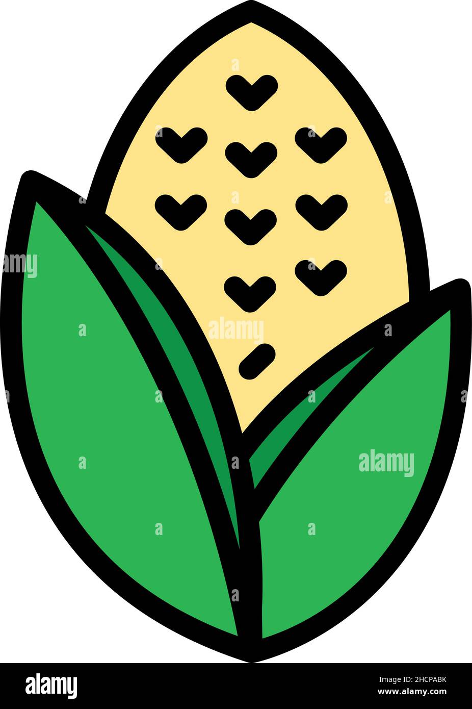 Corn plant icon. Outline corn plant vector icon color flat isolated ...