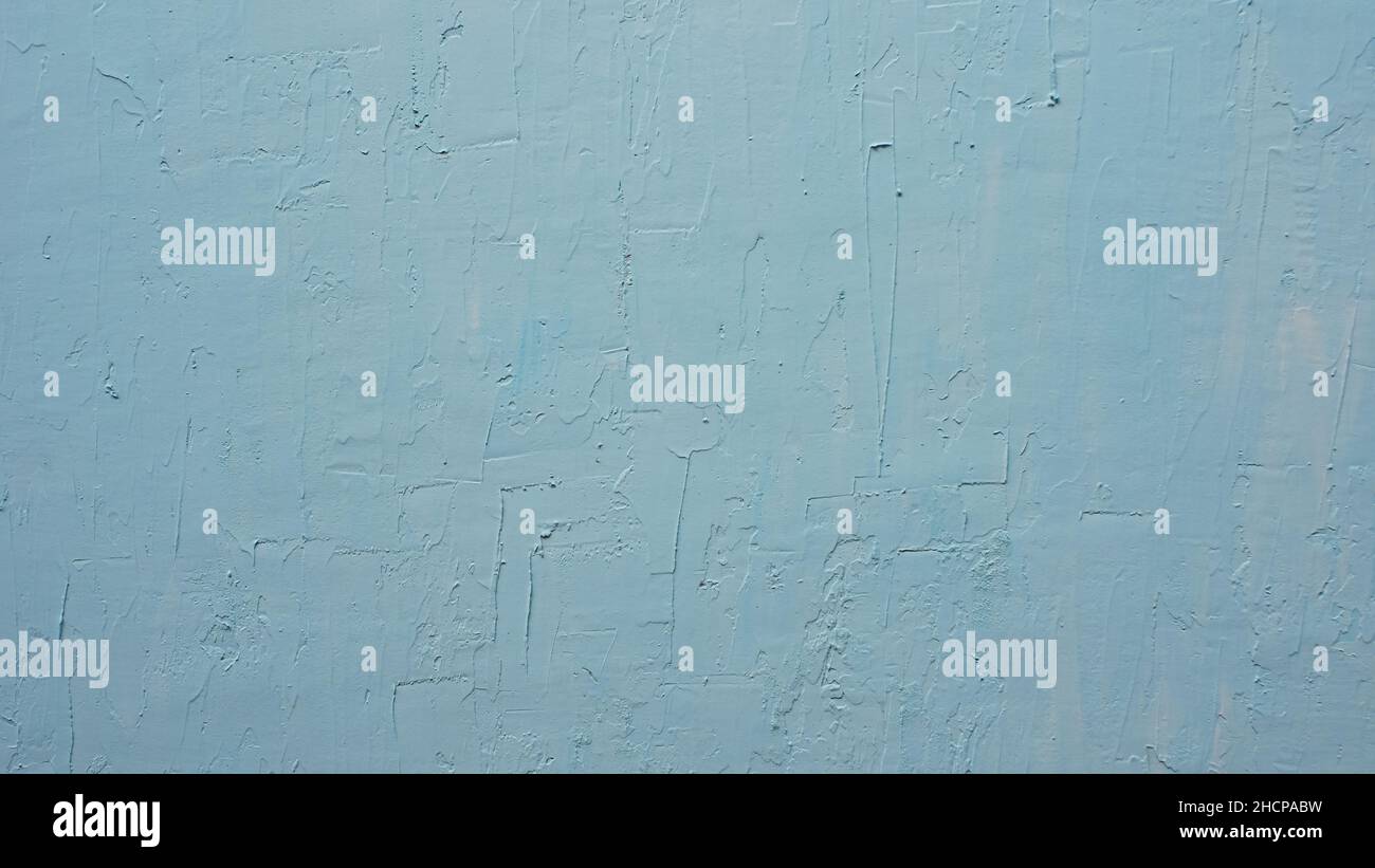 Blue Cyan Painted Stucco wall Texture, abstract background. Stock Photo
