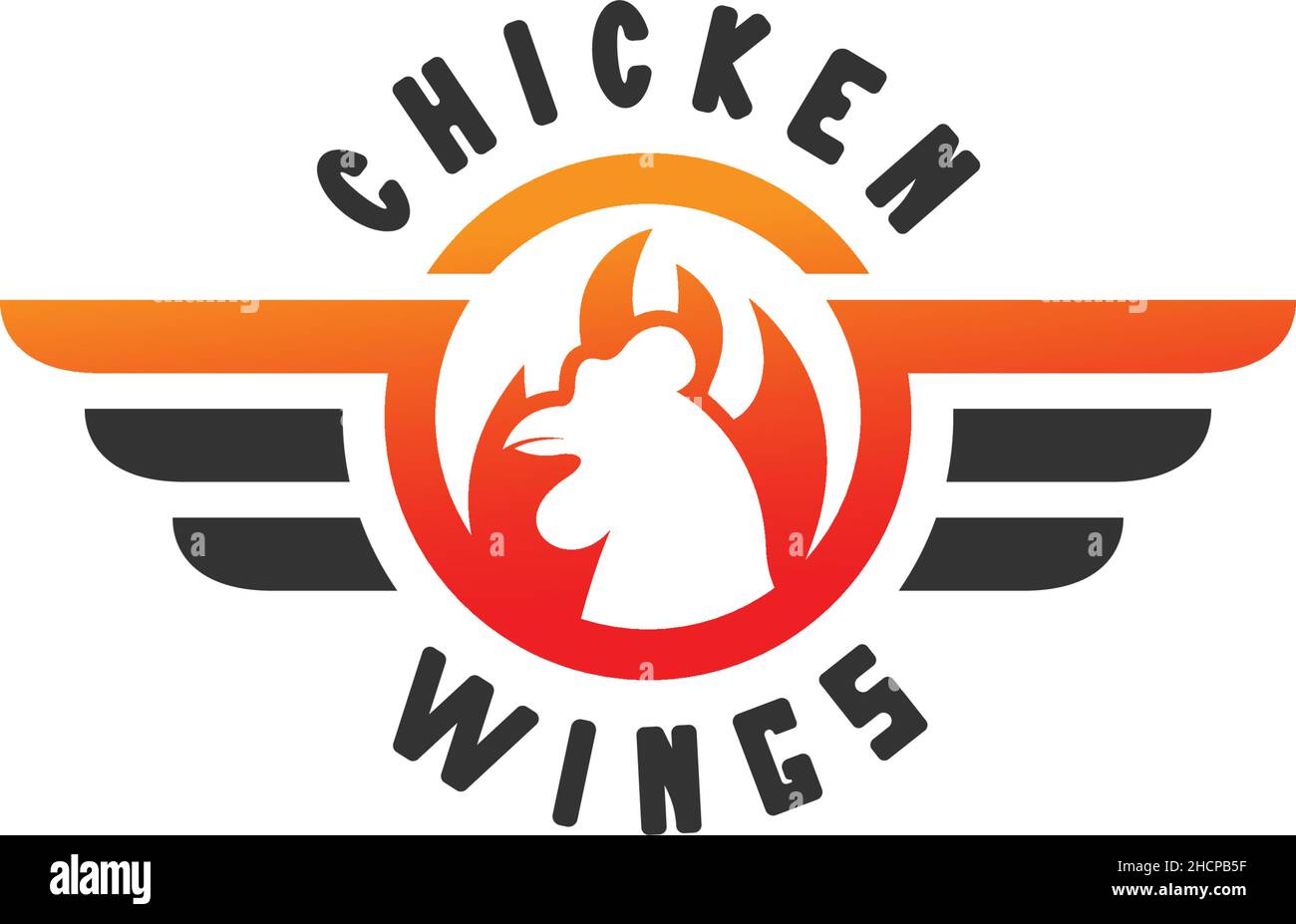 Modern colorful CHICKEN WINGS fire logo design Stock Vector Image & Art Alamy