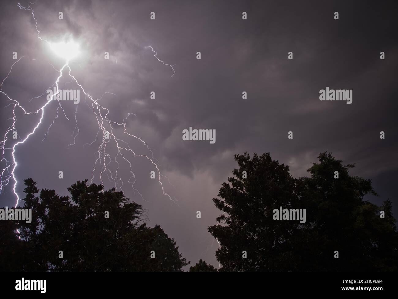 Lightning strikes during a thunderstorm Stock Photo - Alamy