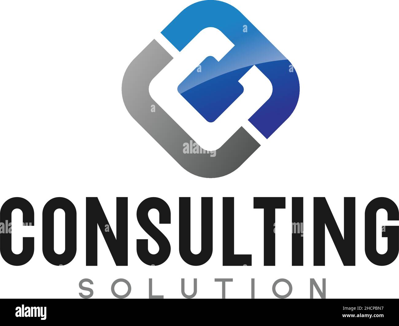 Modern flat simple CONSULTING sharing logo design Stock Vector