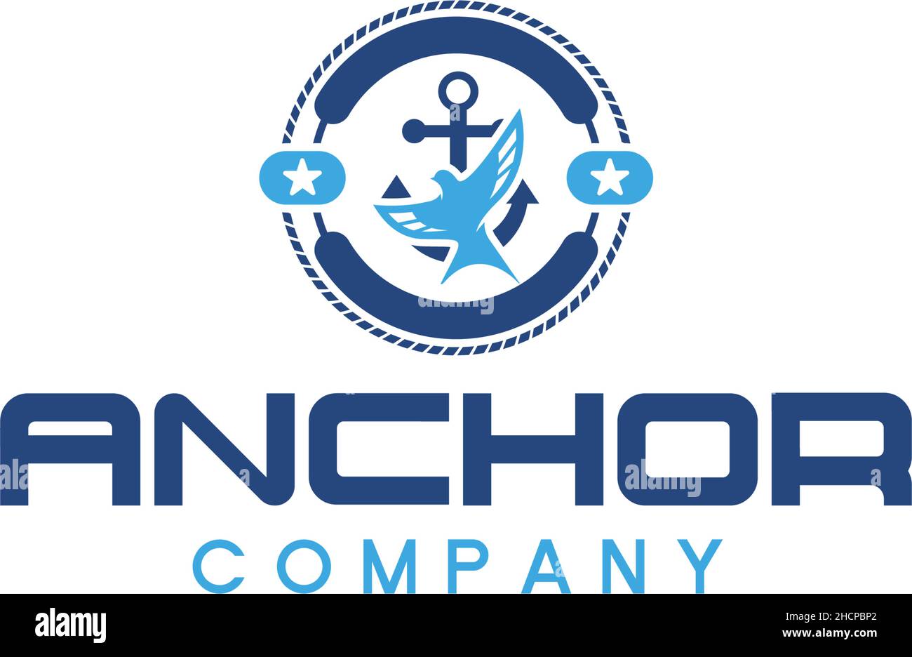 Modern colorful ANCHOR COMPANY bird logo design Stock Vector Image