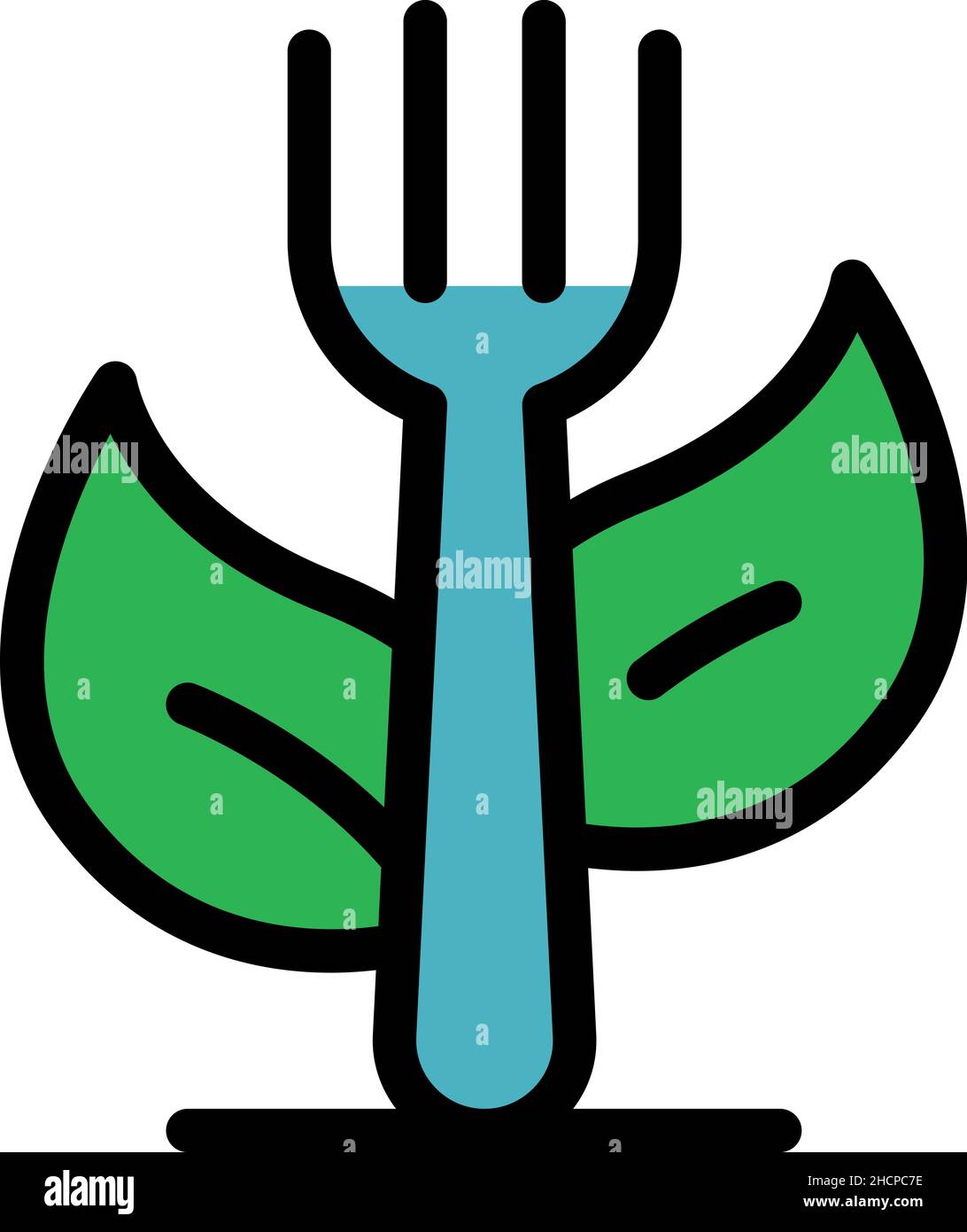 Vegetarian food icon. Outline vegetarian food vector icon color flat ...
