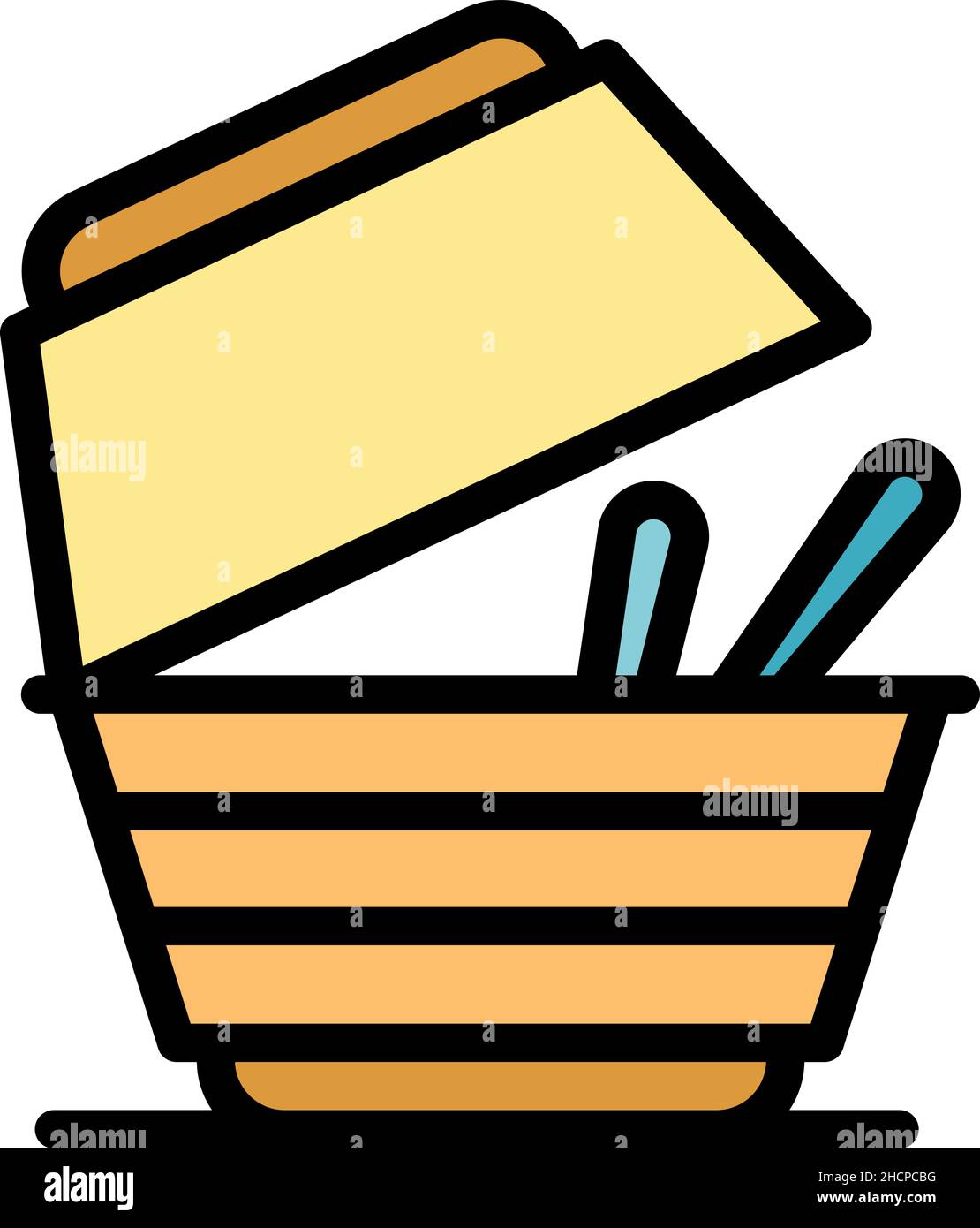 Bio container icon. Outline bio container vector icon color flat isolated Stock Vector