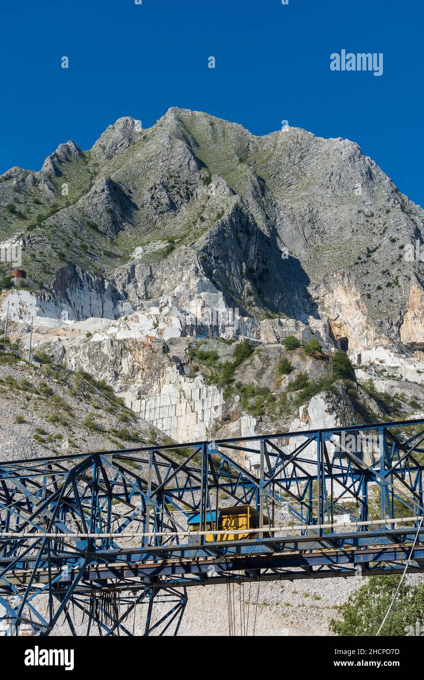 The famous marble quarries (Carrara white marble), Apuan Alps (Alpi