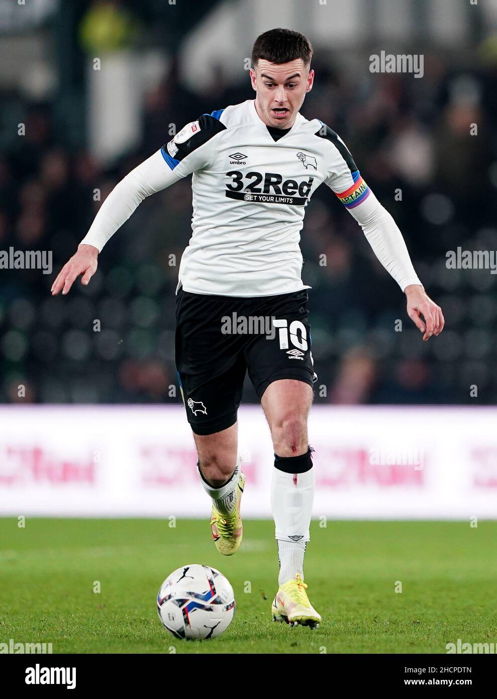 File photo dated 29-11-2021 of Derby County's Tom Lawrence. When the transfer window opens next month, there is a strong chance Premier League clubs will look to the English Football League to bolster their squads. Here, the PA news agency takes a look at five potential targets for Premier League teams in January. Issue date: Friday December 31, 2021. Stock Photo
