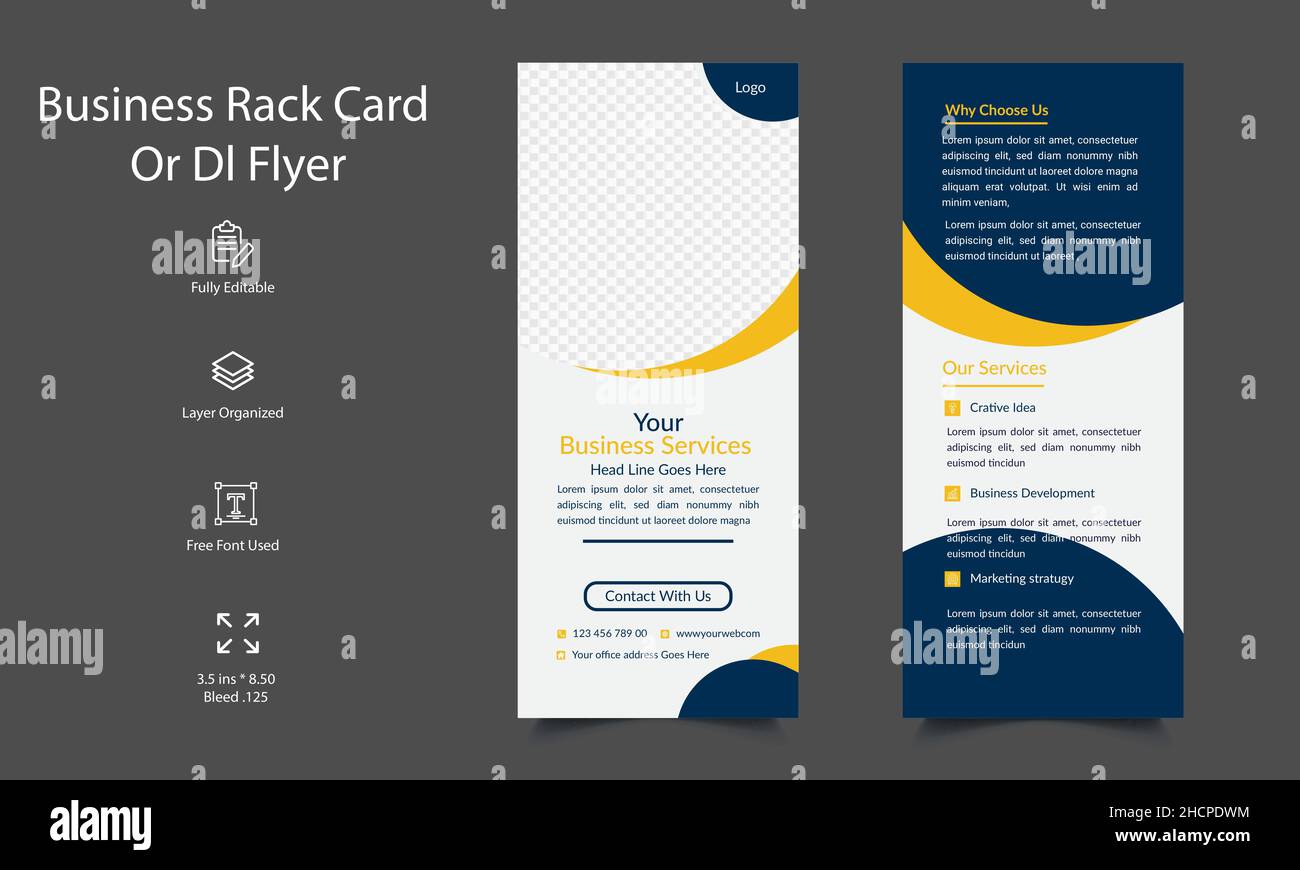 Digital Marketing Agency Rack card or Dl Flyer Template Design Stock Vector