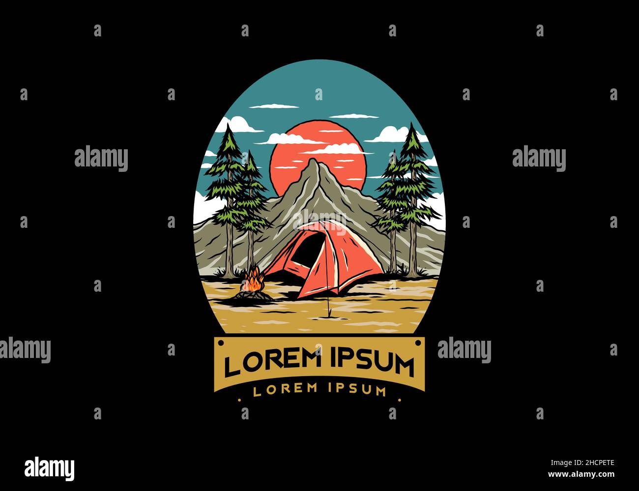Mountain camping using dome tents design Stock Vector Image & Art - Alamy