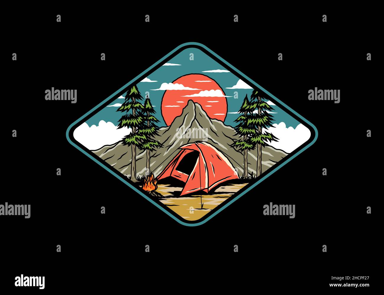 Mountain camping using dome tents design Stock Vector Image & Art - Alamy