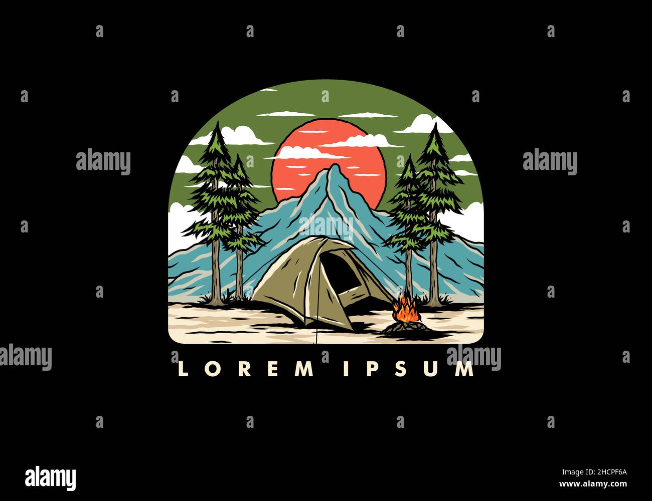 Mountain camping using dome tents design Stock Vector Image & Art - Alamy