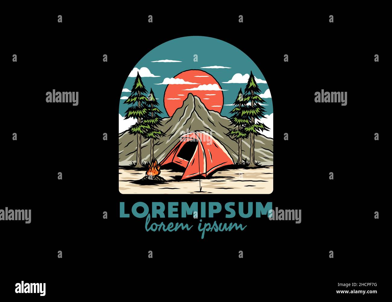 Mountain camping using dome tents design Stock Vector Image & Art - Alamy
