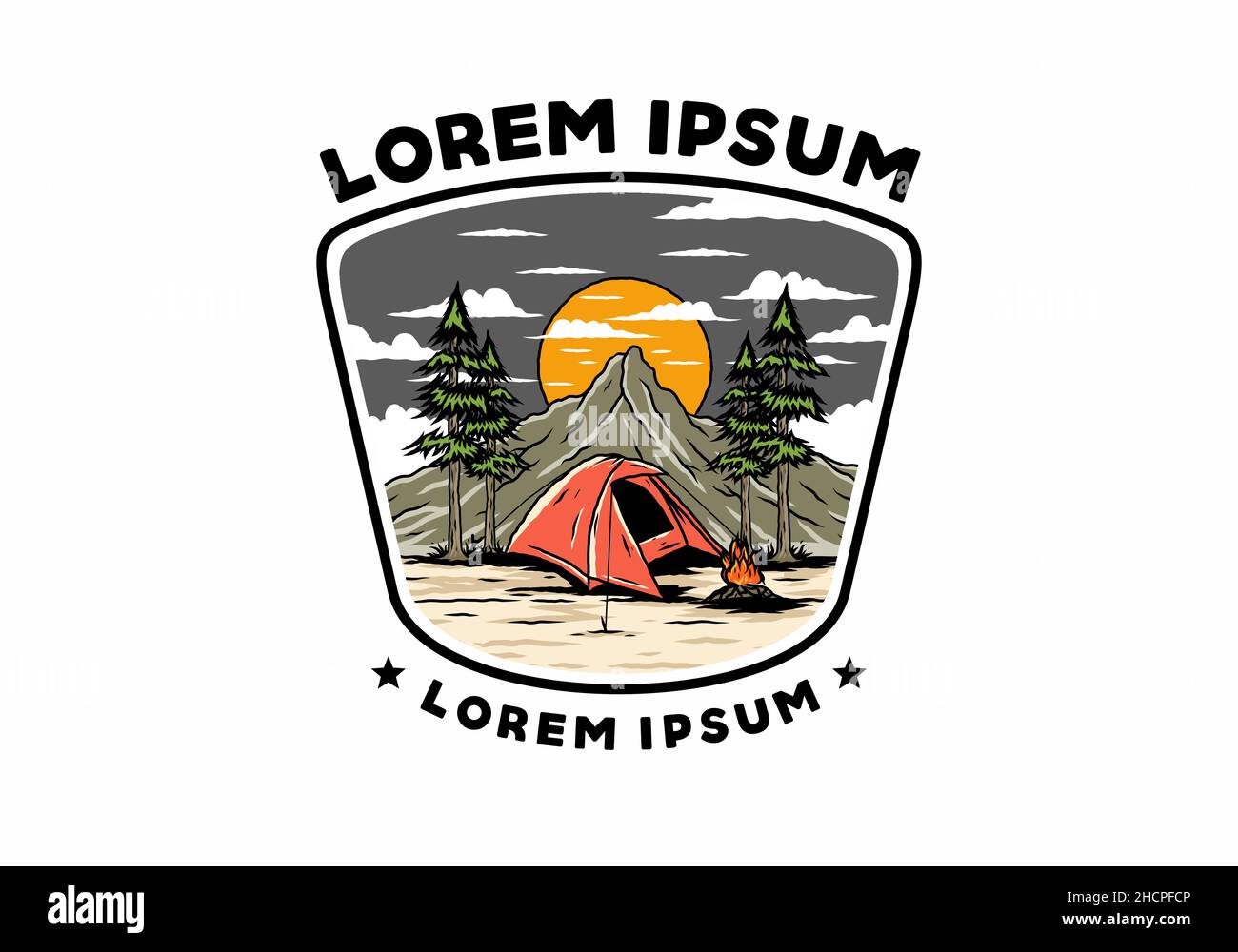 Mountain camping using dome tents design Stock Vector Image & Art - Alamy