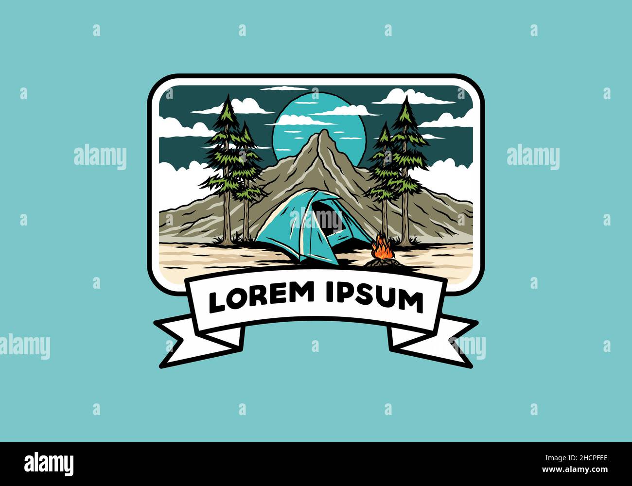 Mountain camping using dome tents design Stock Vector Image & Art - Alamy